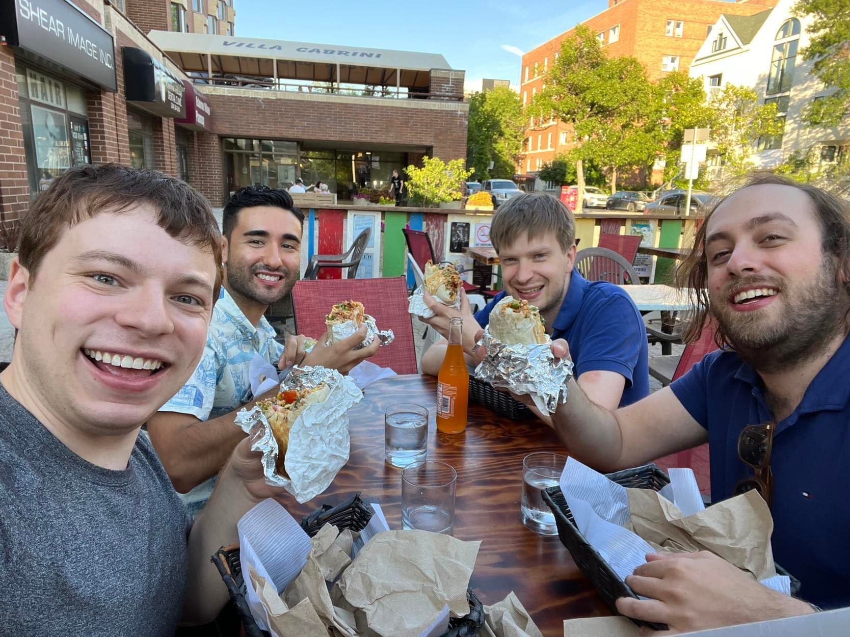 Josh and the York Boys having Burritos in Winnipeg