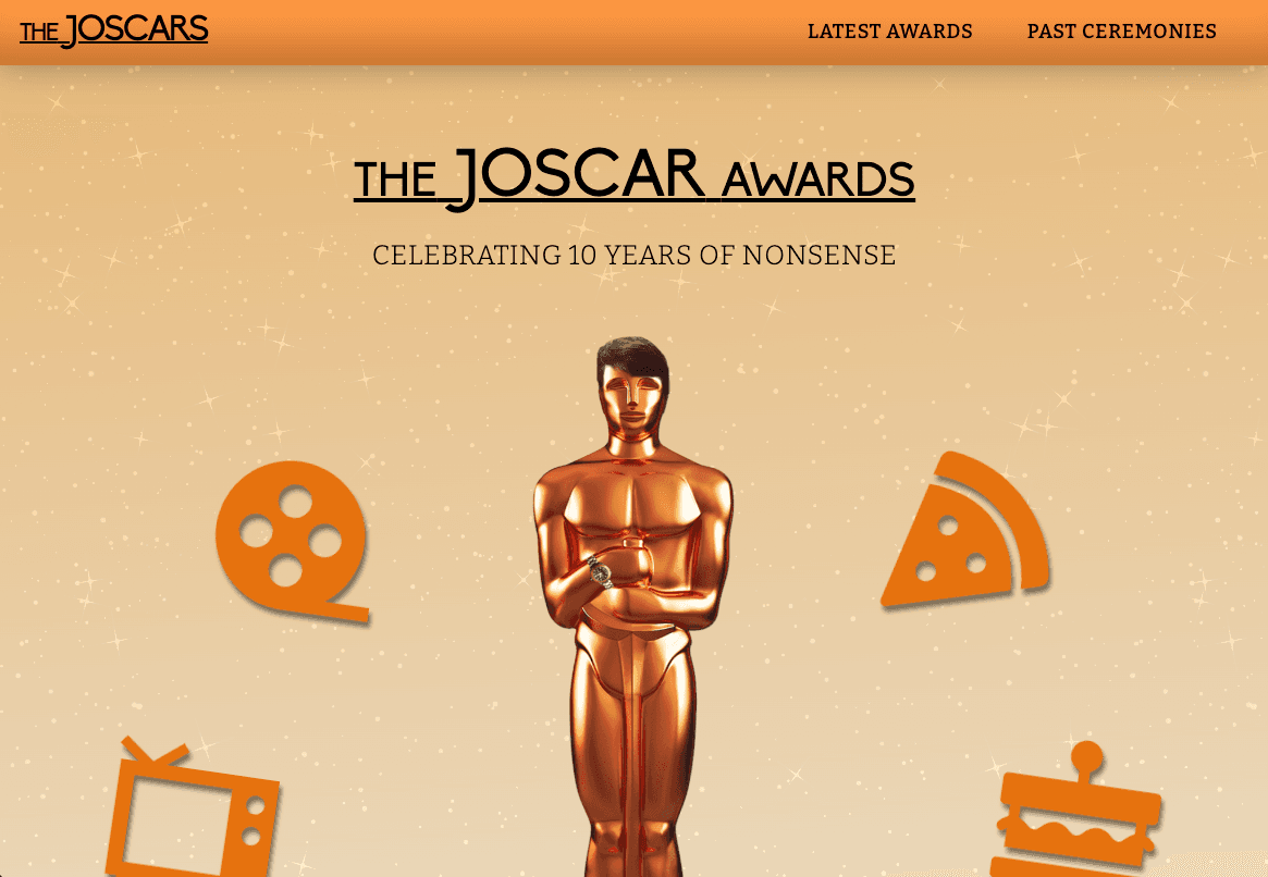 A screenshot of thejoscars.com