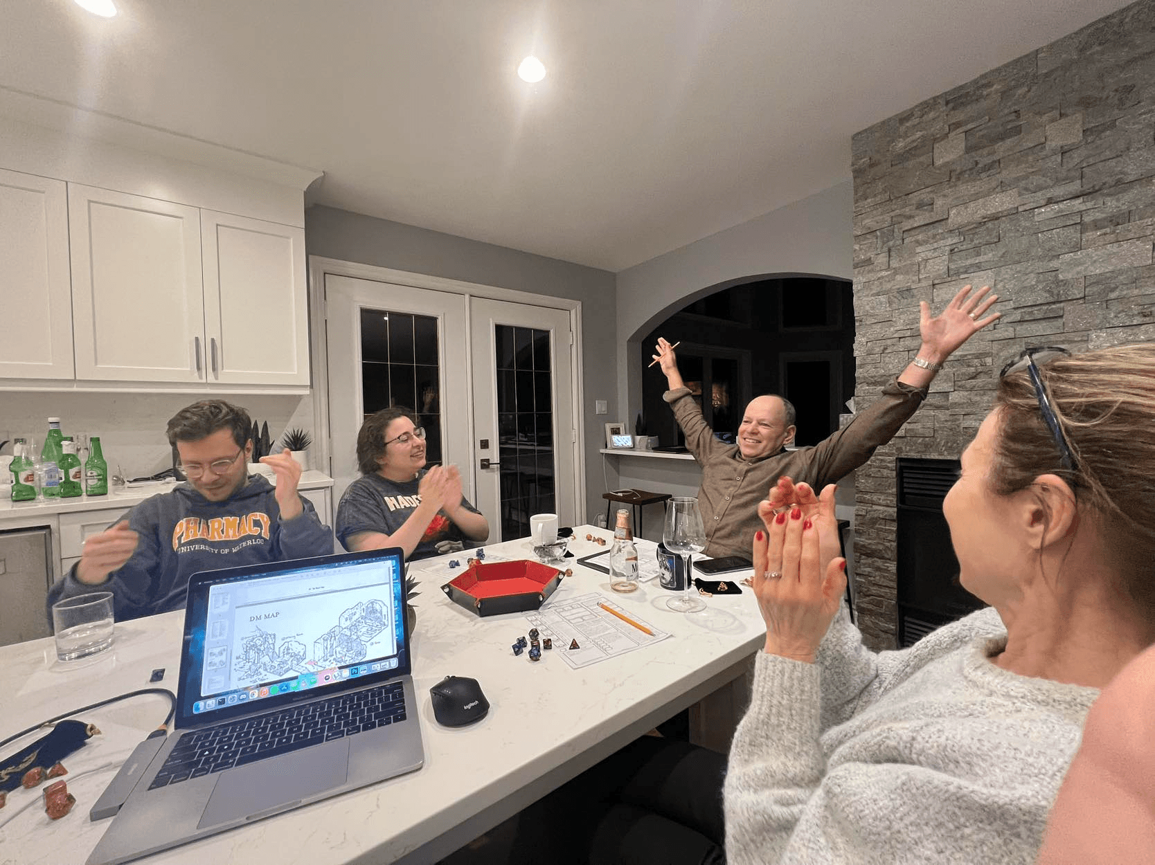 A moment of victory in a epic game of Dungeons and Dragons